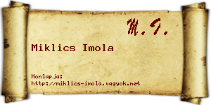 Miklics Imola névjegykártya